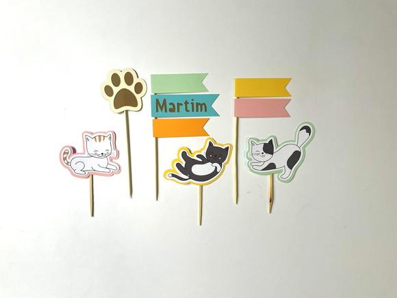 Papelaria Festa Gatos Gatinhos - Topo de Bolo