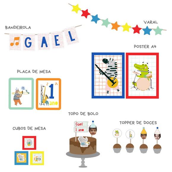 Papelaria para Festa - Animais Musicais (banda Animais)