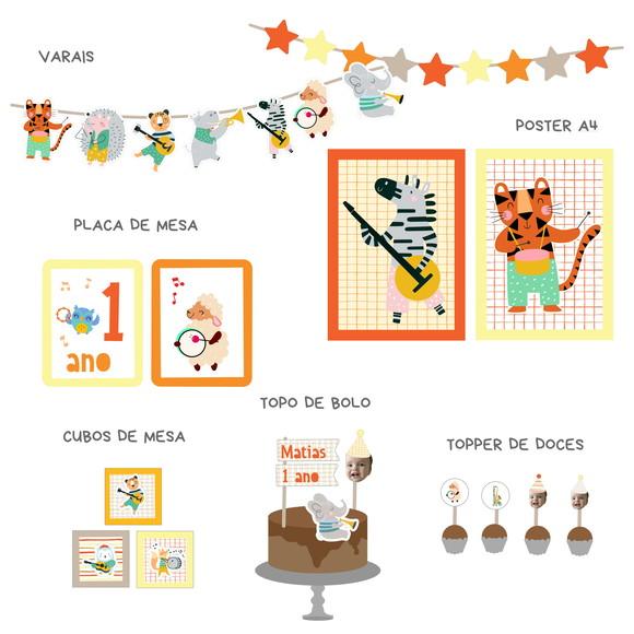 Papelaria para Festa - Animais Musicais (banda Animal)