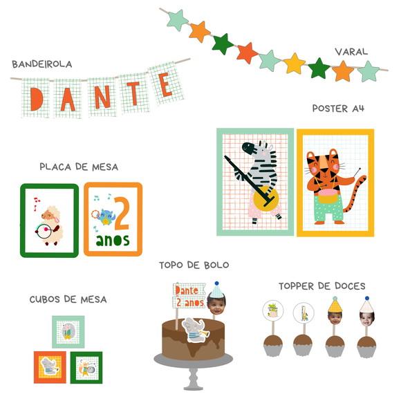Papelaria para Festa - Decoração Animais Musicais
