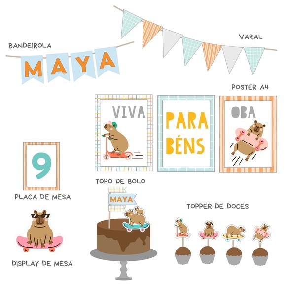 Papelaria para Festa - Decoração Capivara
