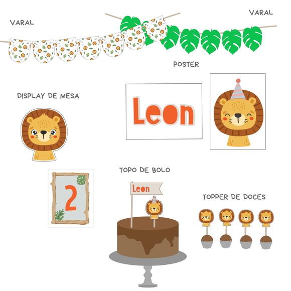 Papelaria para Festa - Decoração Leão / Leãozinho