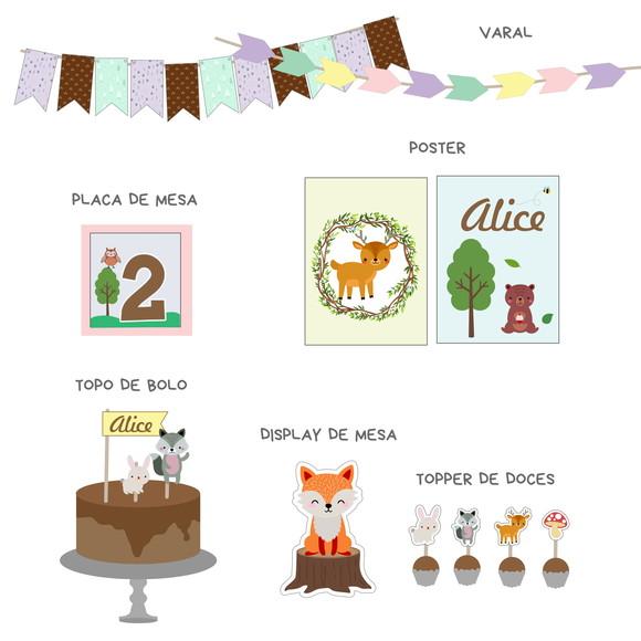 Papelaria para Festa - Festa Woodland - Animais do Bosque