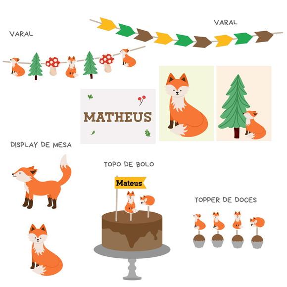 Papelaria para Festa - Festa Raposinha Woodland