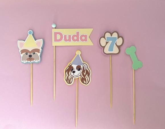 Papelaria para Festa Cachorrinhos Pets - Topo de Bolo (2)