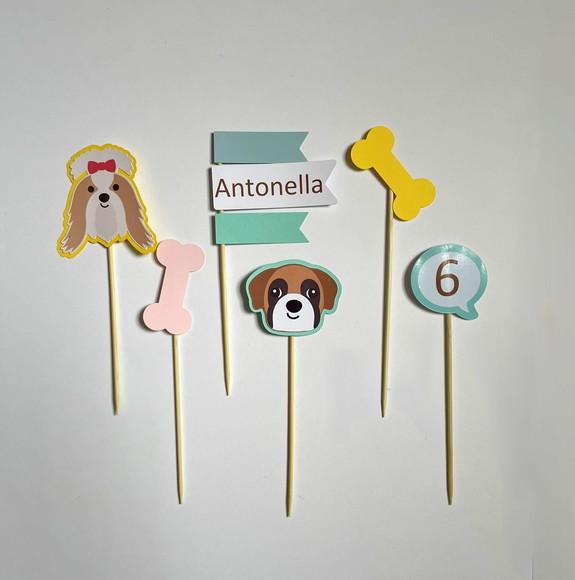 Papelaria para Festa Cachorrinhos Pets - Topo de Bolo
