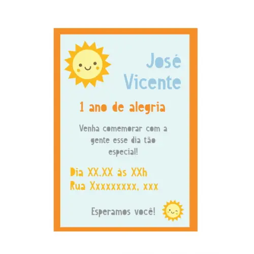 Convite Digital - Festa Solzinho (mod 1)