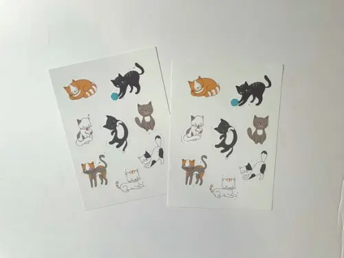 Cartela de Adesivos 16x8,5cm - Lembrancinha Festa Gatinhos