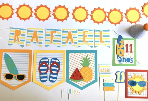 Decor Papelaria para Festa Verão, Praia, Pool Party Tropical