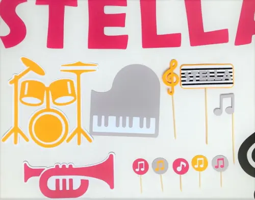 Decoração de Parede e Mesa - Festa Tema Musical