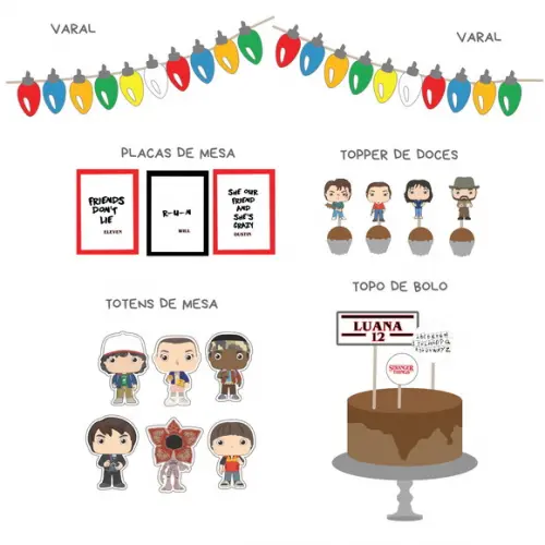 Decoração de Mesa - Festa Stranger Things Temporada 1