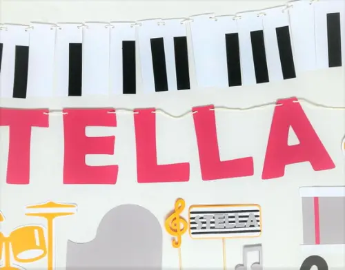 Decoração de Parede e Mesa - Festa Tema Musical