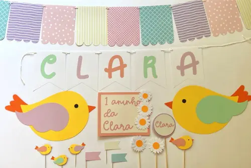 Decoração Kit Papelaria - Festa Passarinho