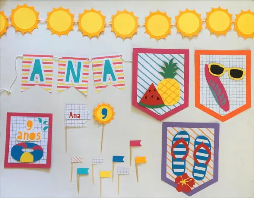 Decoração Papelaria para Festa Verão Tropical e Praia