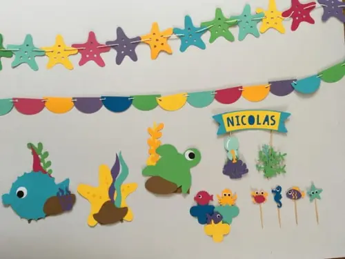 Festa Fundo do Mar - Decoração de Parede e Mesa