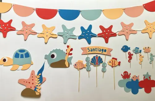 Festa Fundo do Mar - Decoração de Parede e Mesa