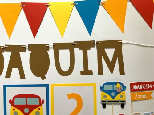 Kit Decoração - Festa Carrinhos / Carros / Kombi (mod 5)