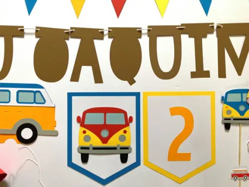 Kit Decoração - Festa Carrinhos / Carros / Kombi (mod 5)