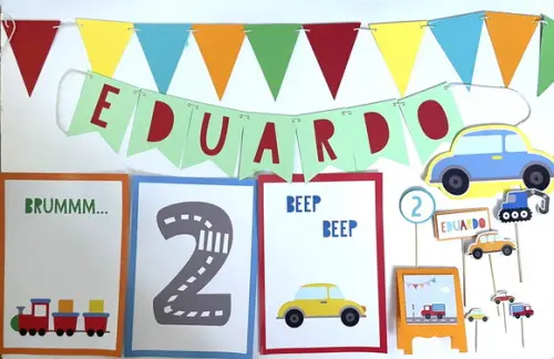 Kit Decoração - Festa Carrinhos / Carros / Transporte