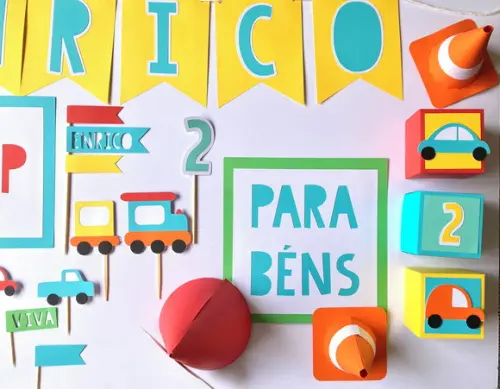 Kit Decoração - Festa Carrinhos / Carros /transporte (mod 7)
