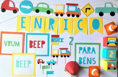 Kit Decoração - Festa Carrinhos / Carros /transporte (mod 7)