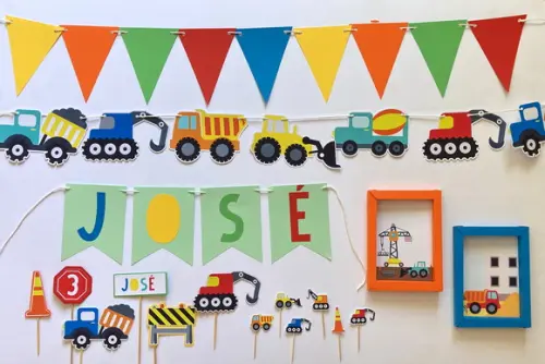 Kit Decoração - Festa Carrinhos / Construção (mod 6)