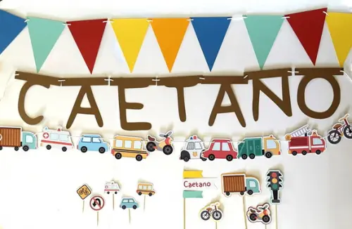 Kit Decoração - Festa Carrinhos Meios de Transporte Mini