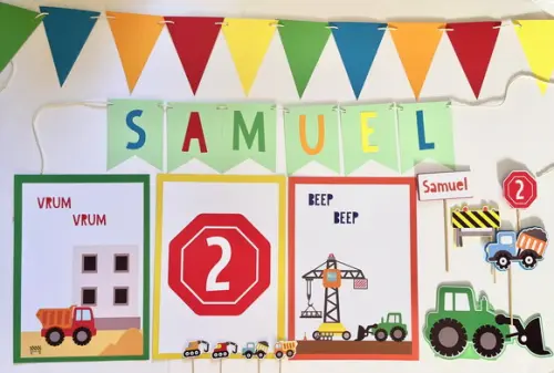 Kit Decoração - Festa Construção - Trator