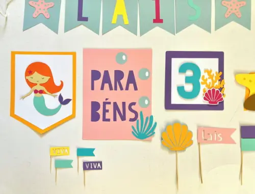 Kit Decoração - Festa Sereia e Fundo do Mar (mod 2)