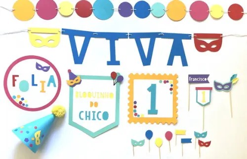 Kit Decoração - Festa no Tema Carnaval / Frevo