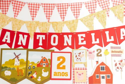 Kit Decoração - Papelaria Festa Fazendinha