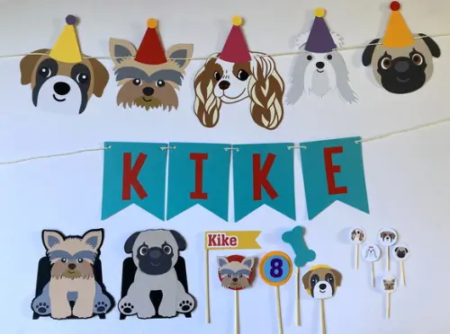 Kit Decoração de Festa - Tema Pet Cachorrinhos (mod 5)