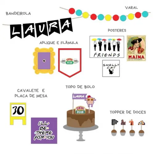 Kit Decoração Festa Friends