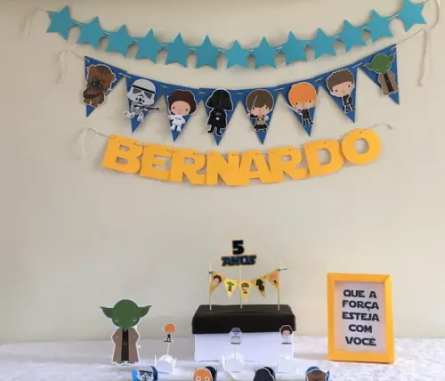 Kit Festa - Decoração de Parede e Mesa - Festa Star Wars