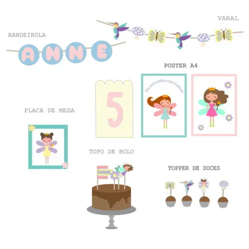 Kit Festa - Decoração Fadas e Floresta