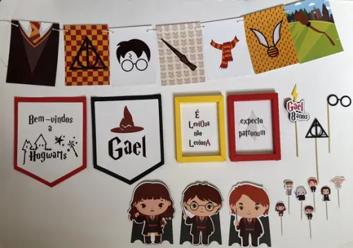 Kit Festa - Decoração Parede e Mesa - Festa Harry Potter