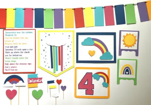 Kit Festa Papelaria - Decoração Arco-iris (mod 2)