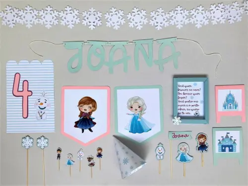 Kit Papelaria - Decoração Festa Frozen