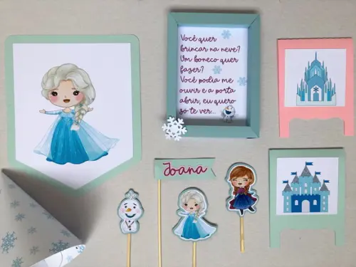 Kit Papelaria - Decoração Festa Frozen
