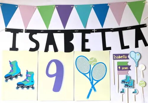 Kit Papelaria - Festa Esporte / Tenis / Patins
