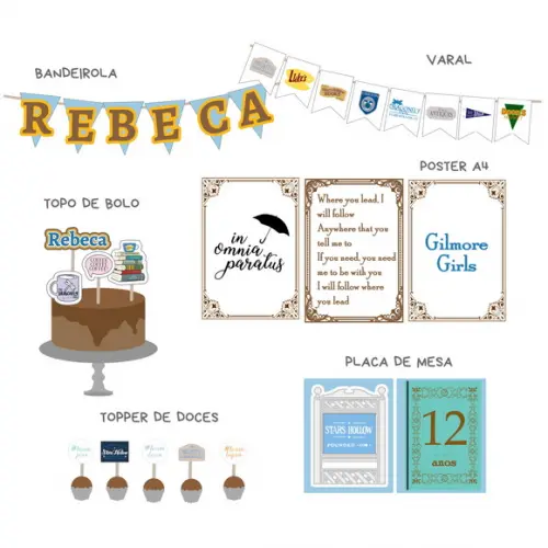 Kit Papelaria de Festa - Gilmore Girls - Tal Mãe, Tal Filha