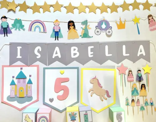 Kit Papelaria para Festa - Princesas, Principes e Castelo