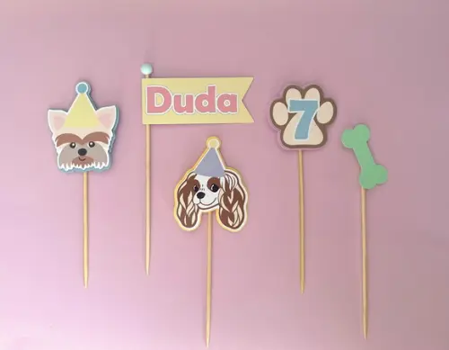 Papelaria para Festa Cachorrinhos Pets - Topo de Bolo (2)