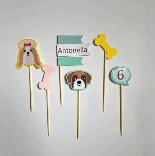 Papelaria para Festa Cachorrinhos Pets - Topo de Bolo