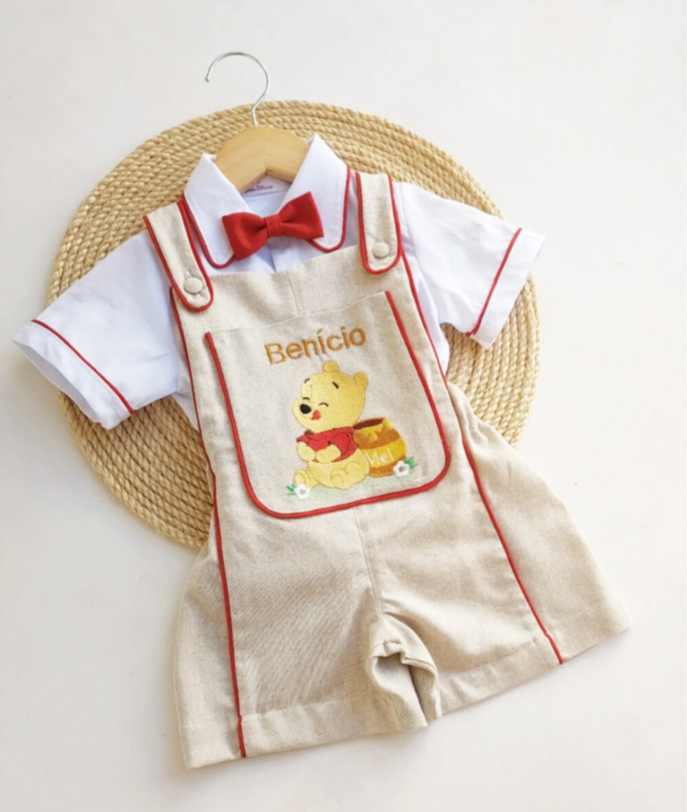 Jardineira ursinho pooh