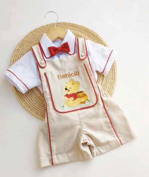 Jardineira ursinho pooh