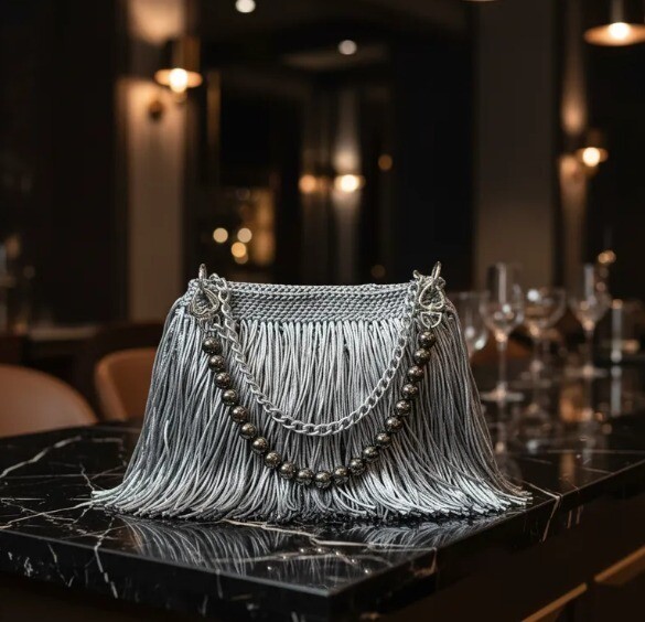Bolsa Silver Fringe