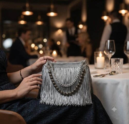 Bolsa Silver Fringe