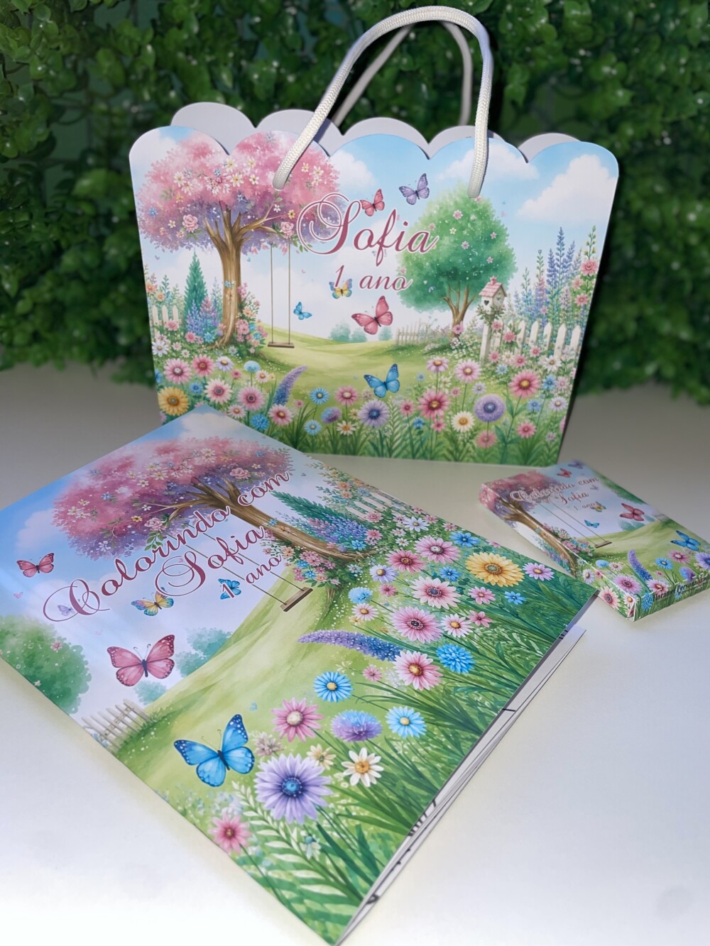 20 KitS Personalizado Sacola + Livro de Colorir+caixa para Lápis