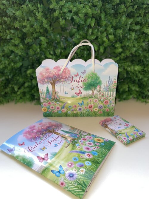 20 KitS Personalizado Sacola + Livro de Colorir+caixa para Lápis